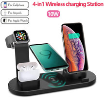 4 In 1 Wireless Charging Station Base Charger Bracket Apple Watch Air Pod IPhone - £26.06 GBP