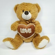 Teddy Bear Brown Valentines Silver Glitter Pillow Plush Stuffed Animal L... - $26.72