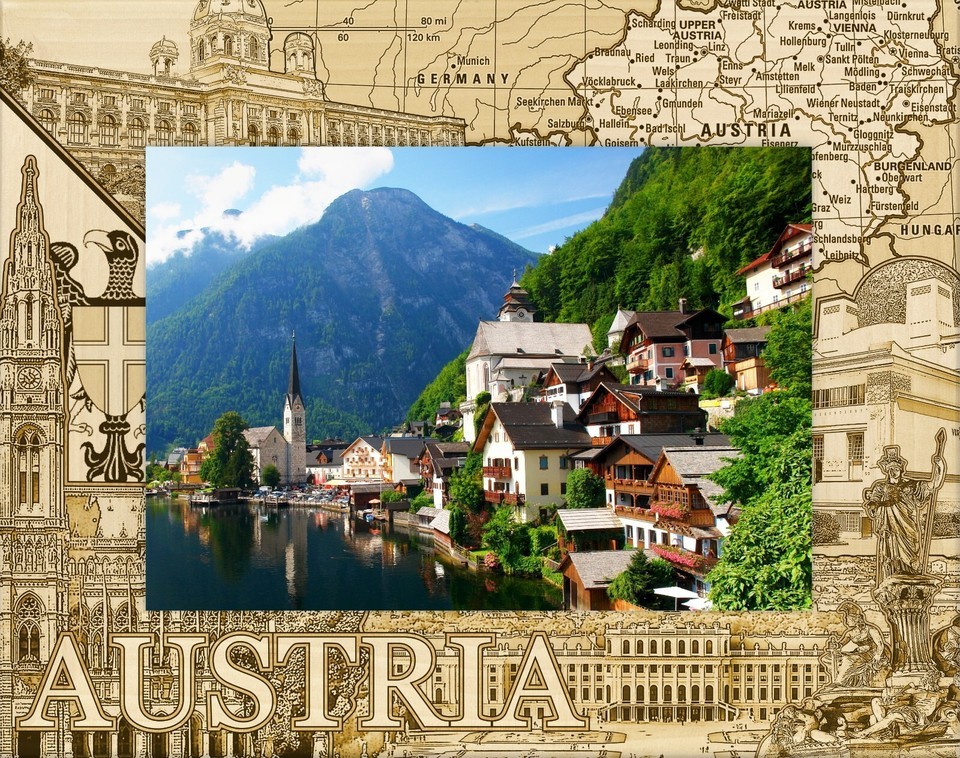 Austria Germany Laser Engraved Wood Picture Frame Landscape (3 x 5) - $25.99