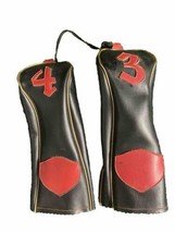 Vintage HED-MITS By Clark Golf Headcover Set of Two For 3,4 Woods On String - £13.32 GBP