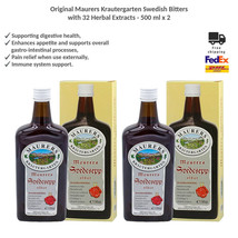 Original Maurers Krautergarten Swedish Bitters with 32 Herbal Extracts 500ml x 2 - £59.39 GBP