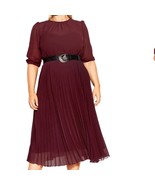 NWT City Chic Love Pleat Dress in Garnet Size 24 - $102.55
