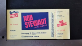 Rod Stewart - Vintage Original Europ EAN 1986 Unused Whole Full Concert Ticket - £12.65 GBP