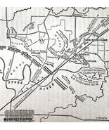 Map 1866 Stone River Battle Ground Civil War Victorian Military Rebellio... - €34,34 EUR