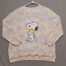 Peanuts Snoopy Sweatshirt Womens L Large Better Together Tie-Dye Pullover Casual - £18.64 GBP