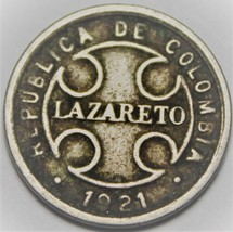 Colombia 2 Centavos, 1921 Lazareto Leprosy Colony Leprosarium~RARE 350k ... - £5.07 GBP