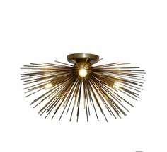 Mid century Style Starburst Half Urchin Design Polished Brass Sputnik Chandelier - £216.10 GBP
