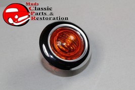 Amber Mini LED Clearance Marker Light Stainless Custom Truck Hot Rat Street Rod - $16.19