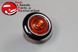 Amber Mini LED Clearance Marker Light Stainless Custom Truck Hot Rat Street Rod - £12.75 GBP