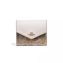 COACH Ladies Folding Purse Card Bag Pocket Wallet Canvas (Colorblock White) - $68.00