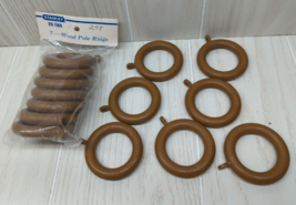 Stanley Lot 14 pieces #20-7184 Wood Pole Rings 1 3/4&quot; Round Fruitwood finish - $12.86