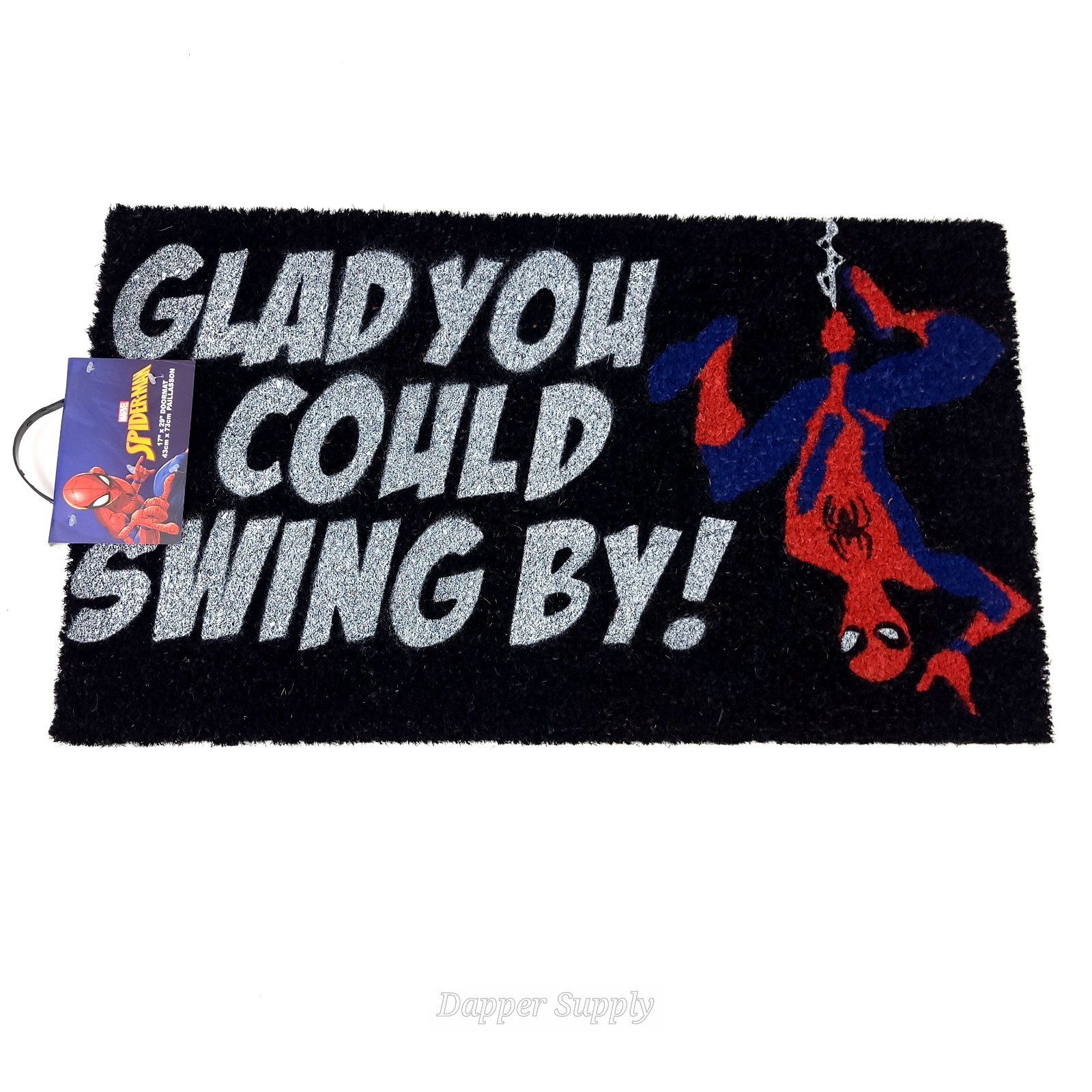 Marvel Spider-man 17&quot; x 29&quot; Doormat  Glad You Could Swing By! New  - $39.59