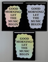 Set of 12 Good Morning Music Framed Sparkling Creations Refrigerator Mag... - $24.00