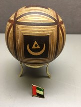 Carved Wood Ball With Hidden Compartment and Symbol United Arab Emirates... - £48.99 GBP