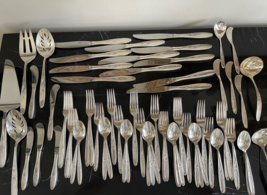 Towle 1950&#39;s Rose Solitaire Sterling Silver Flatware 71 Pieces, Over 2,0... - $2,500.00