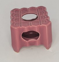 Aloa Pottery Pink Glazed Lantern Candle Holder Warmer Eau Claire Wisconsin - £8.53 GBP