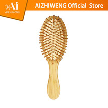 Natural Wooden Hair Brush -Bamboo Bristle Paddle Comb for Healthy Scalp and Hair - £6.14 GBP