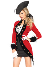 4PC.Rebel Red Coat dress overcoat ribbon hair tie tri-corn hat LARGE RED... - £70.36 GBP