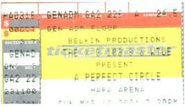 Vintage A Parfait Cercle Concert Ticket Stub March 18 2001 Dayton Ohio - $39.59