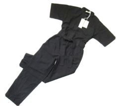 NWT Everlane The Fatigue Short-Sleeve Jumpsuit in Black Belted Cotton Utility 0 - £62.93 GBP