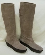 TOD&#39;S Made in Italy Knee High Boots Sz-EU40/US~10 Gray Genuine Soft Leather - £141.22 GBP