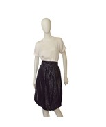 Jay Ahr Black Silk Bubble Hem Knee Length Bow Classy Evening Skirt size M - $2,700.29 MXN