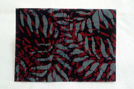 14&quot; Tie Dye Batik Handkerchief Unisex Maroon Gray Fern Leaf Pocket Squar... - $10.16