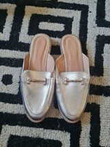 Silver Half Leather  Slippers For Women Size 40eur Express shipping - £17.98 GBP