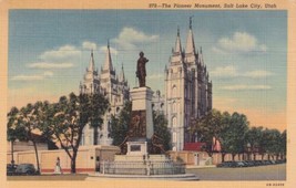 Salt Lake City Utah UT Pioneer Monument Postcard C19 - £2.23 GBP