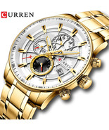 Watches Men Wristwatch Chronograph Luminous Hands Watch Stainless Steel ... - $62.75 CAD