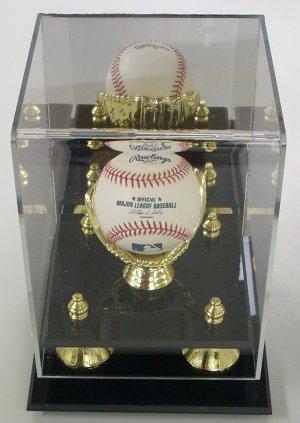 Baseball Large Deluxe Gold Glove Mirror Back Display Case - £23.06 GBP