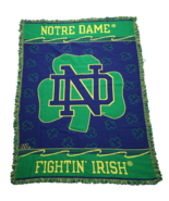 Vintage 90s All Over Print University of Notre Dame Fringed Blanket Thro... - $59.35