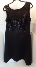 Lane Bryant Black Sequined Dress Sz 14/16 Knee Length So cute! - £27.69 GBP