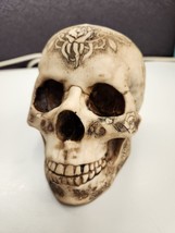 Pacific Giftware Tattoo Skull Statue Skeleton Cranium Figurine - £16.77 GBP