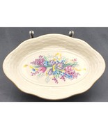 Lenox Candy Dish Purple Flowers With Yellow Ribbon 1980&#39;s Rare Vintage 7.5&quot; - $35.01 CAD