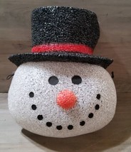 Vintage Snowman Melted Plastic Textured Lamp Light Cover Wall Hanging 13... - £22.11 GBP