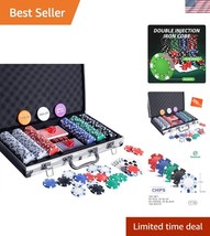 High-Quality 300PC Poker Chips with Aluminum Case for Texas Holdem &amp; Bla... - $1,120.91 MXN