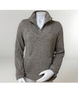 Roots Canada 1/4 Zip Pullover Sweatshirt Womens M Tan Fleece Sweater Jacket - €20,60 EUR