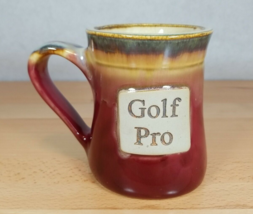 Tumbleweed Pottery Large Mug GOLF PRO Red Tan 3D 18 oz Ceramic   - £20.29 GBP