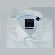 Men's Shirt Christopher Lena PROPER 100% Cotton Wrinkle Free p720ttsr white Slim image 2
