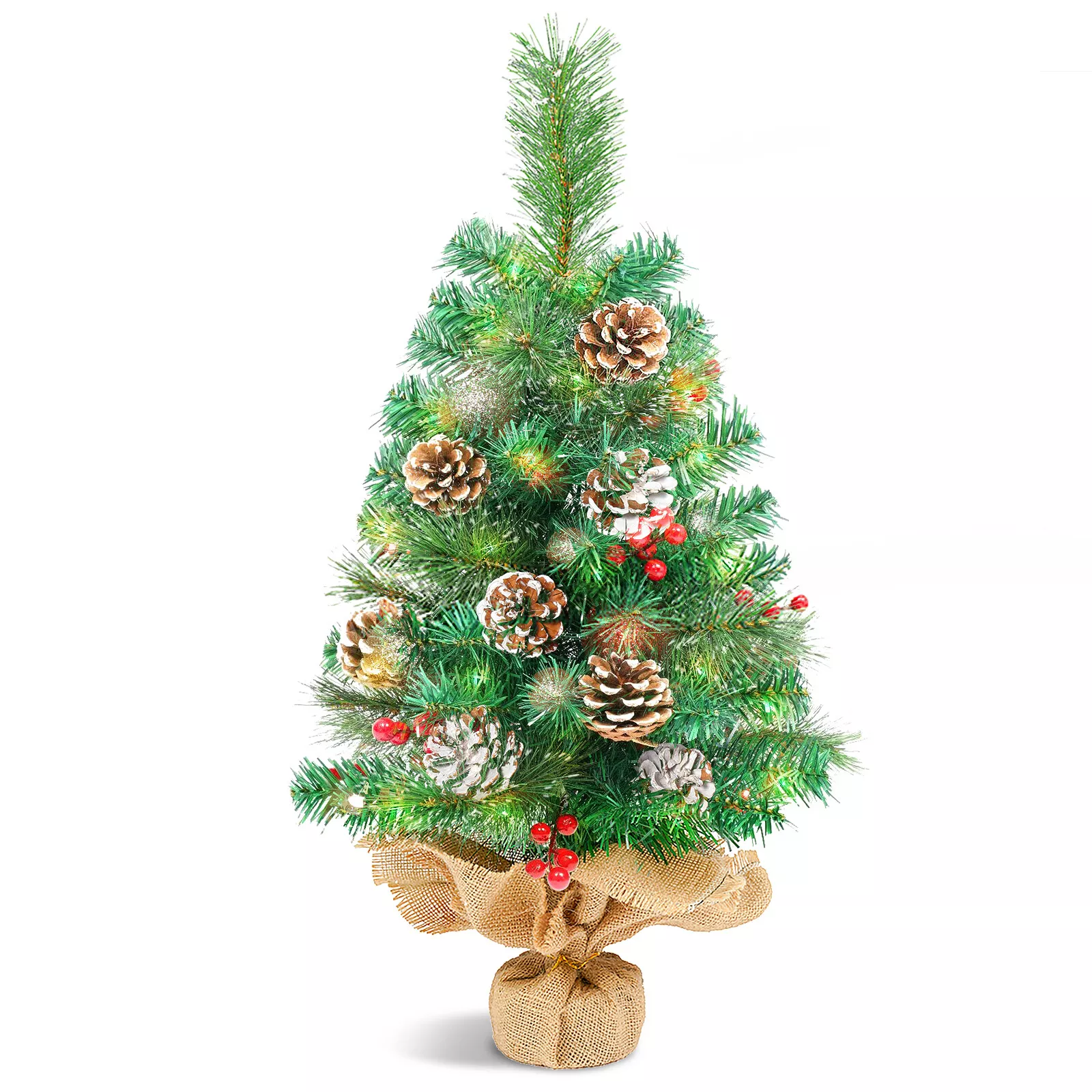 25.98&quot; Mini Christmas Tree Artificial Pine Tree Party Holiday Xmas Home ... - $51.98
