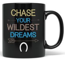 PixiDoodle Western Horse Lover&#39;s Wild Dream Coffee Mug (11 oz, Black) - £20.70 GBP+