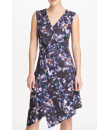 NWT Women&#39;s Donna Karan Sleeveless Abstract Asymmetric Dress Sz 14 - $49.49