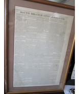 4 ANTIQUE 1830s FRAMED PAGES OF &quot;THE SOUTH BRANCH INTELLIGENCER&quot; - £165.92 GBP