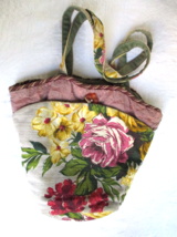 Vintage Barkcloth Handbag Martha’s Vineyard Sylvia Kadzik Ariana Sylvie Bag - $61.75