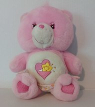 Vintage 2002 Care Bears 11&quot; Baby Hugs Bear Pink And White Heart &amp; Star P... - £13.10 GBP