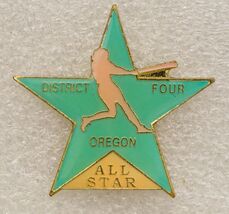 Vintage Jewelry Pin All Star District Four Oregon Baseball Little League - $10.88