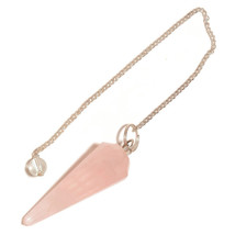 Rose Quartz Gemstone Handmade Hexagonal Pointed Reiki Chakra Pendant Pen... - £9.46 GBP