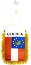 Wholesale lot 3 State of Georgia Mini Flag 4&quot;x6&quot; Window Banner w/ suction cup - £4.61 GBP