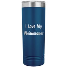 Love My Weimaraner v4-22oz Insulated Skinny Tumbler - Blue - £26.31 GBP